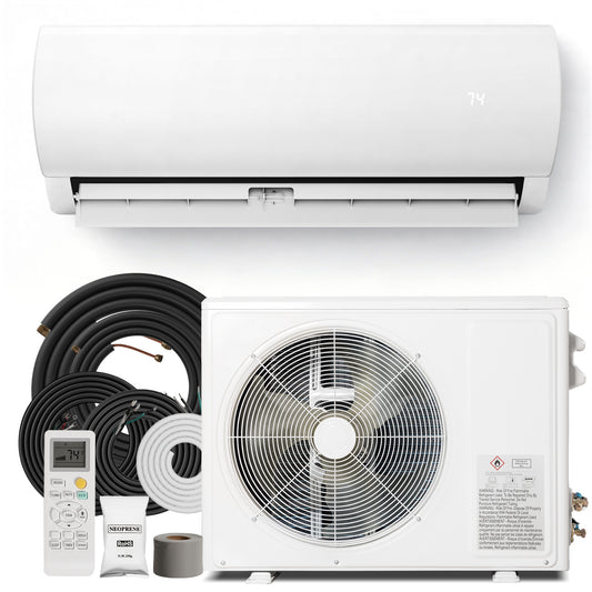 12000 BTU Mini Split AC/Heating System, 19 SEER2 115V Inverter Air Conditioner with 1 Ton Heat pump, Complete Installation Kit Included, Covers Up to 750 Sq.Ft, Upgraded Version
