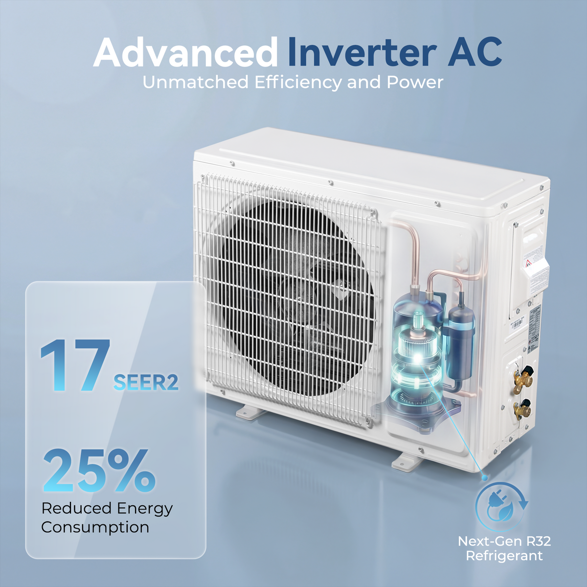 Kinetheme 12000BTU Mini Split AC/Heating System, 17 SEER2 230V Inverter Air Conditioner Cools/Heats Up to 750 Sq.Ft, Complete Installation Kit