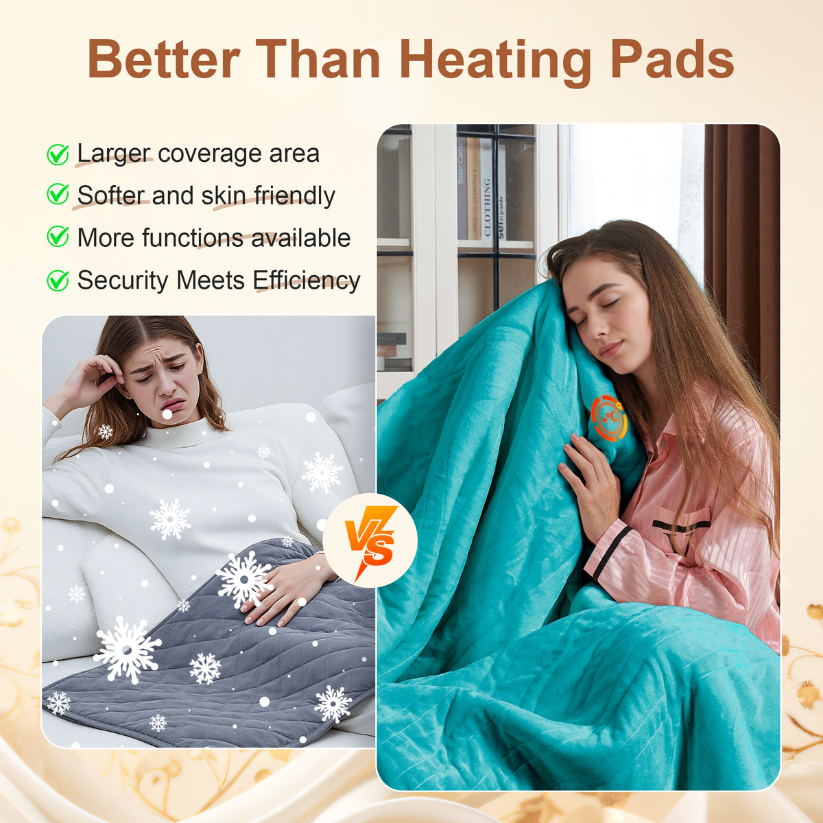 Heated Blanket Electric Twin, GentleSoft Flannel Heating Blanket with 12 Hours Auto-Off and 6 Heating Settings, Machine Washable Sherpa Heated Blanket with Overheating Protection, Light Blue