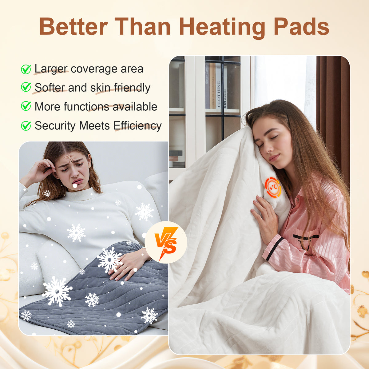 Heated Blanket Electric Twin, GentleSoft Flannel Heating Blanket with 12 Hours Auto-Off and 6 Heating Settings, Machine Washable Sherpa Heated Blanket with Overheating Protection, Milky White