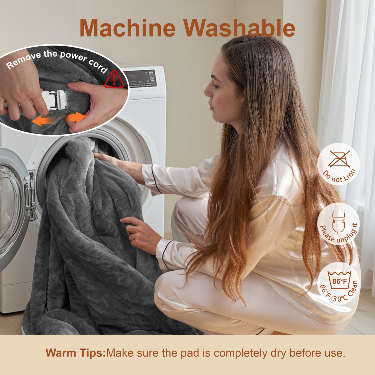 Kinetheme Heated Blanket Electric Throw, GentleSoft Flannel Heating Blanket with 12 Hours Auto-Off and 6 Heating Settings, Machine Washable Sherpa Heated Blanket with Overheating Protection, Grey