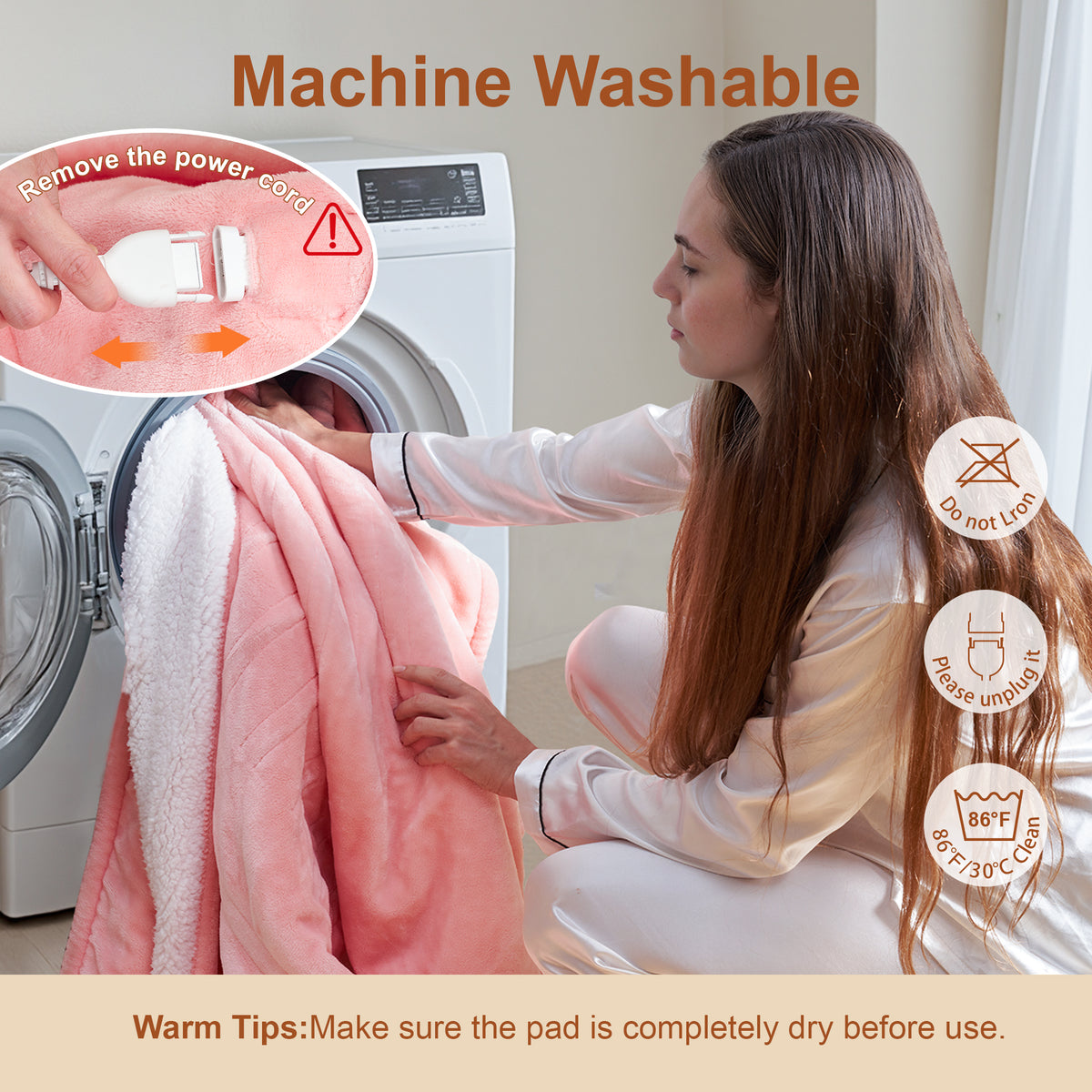 Heated Blanket Electric Full, GentleSoft Flannel Heating Blanket with 12 Hours Auto-Off and 6 Heating Settings, Machine Washable Sherpa Heated Blanket with Overheating Protection, Pink