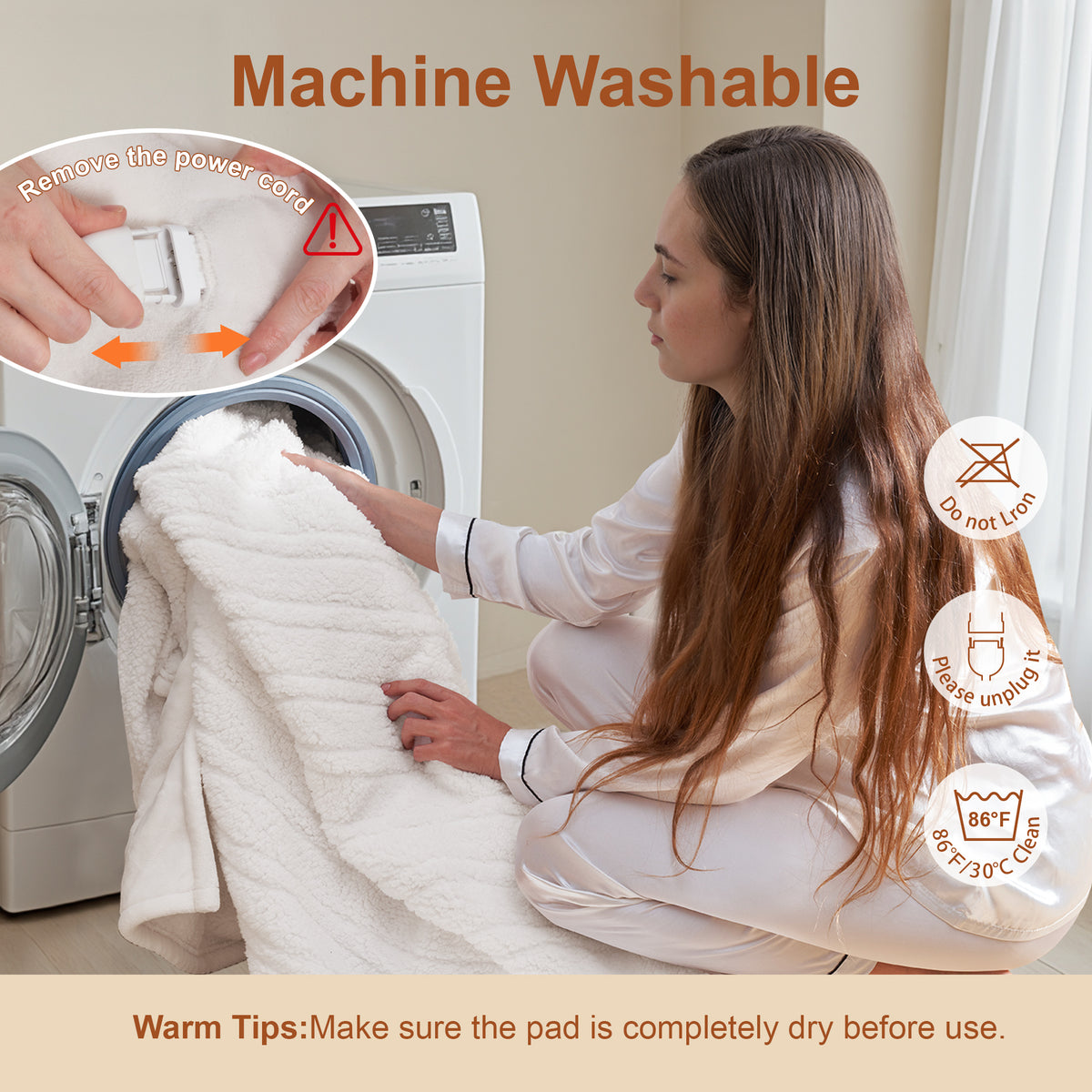 Heated Blanket Electric Full, GentleSoft Flannel Heating Blanket with 12 Hours Auto-Off and 6 Heating Settings, Machine Washable Sherpa Heated Blanket with Overheating Protection, Milky White