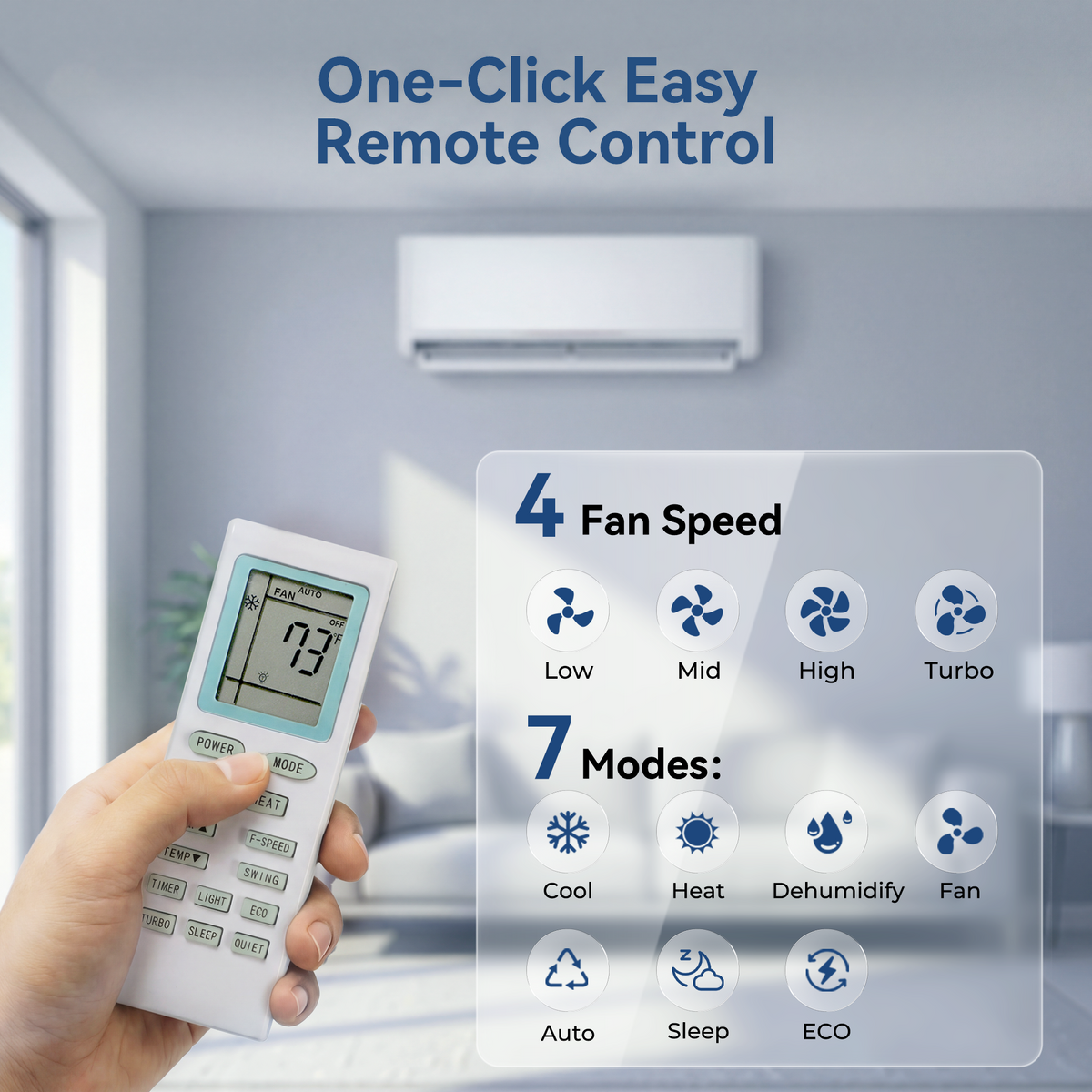 Kinetheme 12000BTU Mini Split AC/Heating System, 17 SEER2 230V Inverter Air Conditioner Cools/Heats Up to 750 Sq.Ft, Complete Installation Kit