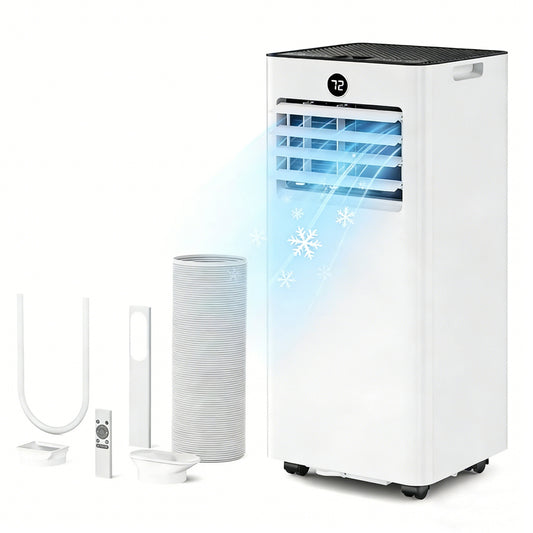 Kinetheme 8000 BTU Portable Air Conditioner, 4-in-1 Cools 350 Sq.Ft, Quiet AC with Fan, Dehumidifier & Sleep, LED Display, Remote, 24H Timer, Window Kit, for Bedroom/Office/Dorms